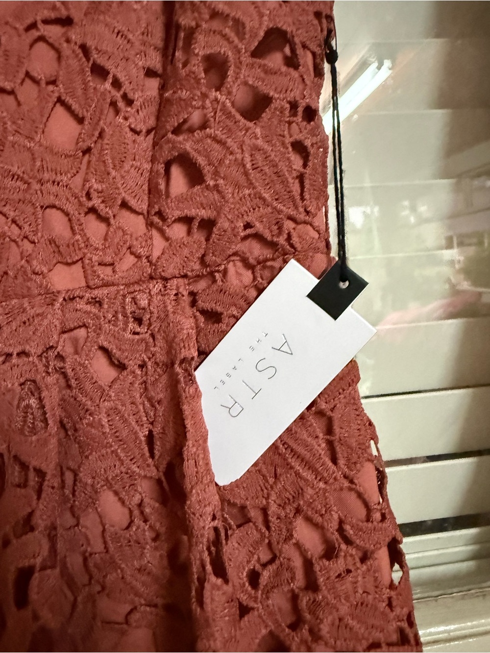 ASTR The Label Coral Cedar Crochet Dress Medium NWT - Picture 4 of 14